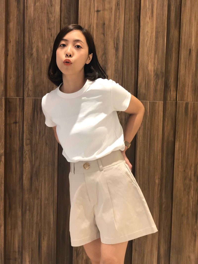 magnolia leaf shorts (cream) - 设计馆 foak - 女装