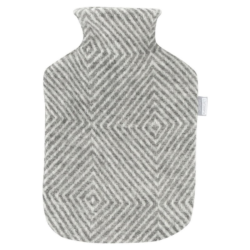 MARIA hot water bottle (light gray stripes) - อื่นๆ - ขนแกะ สีเทา