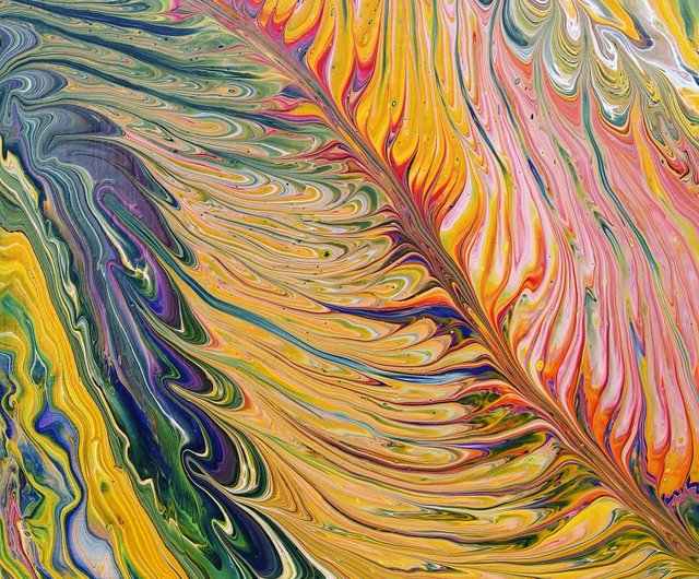 Acrylic Painting on Wood/ Fluid Art Painting/ Abstract Painting