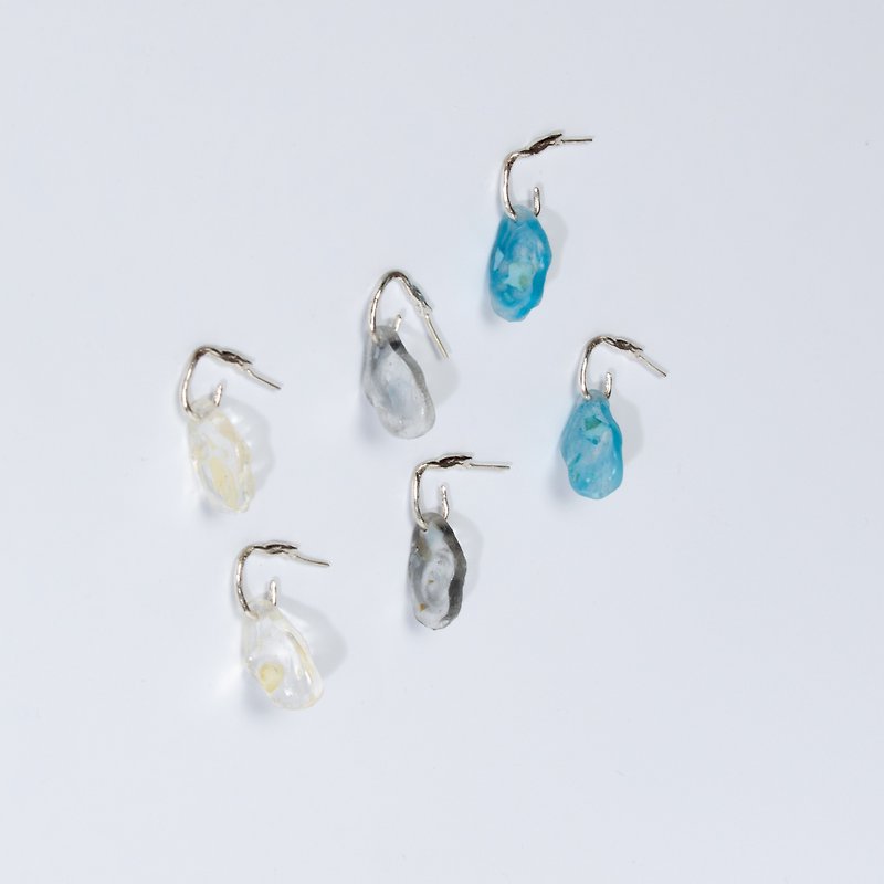 Mini Chimera Object three colors - Earrings & Clip-ons - Sterling Silver Transparent