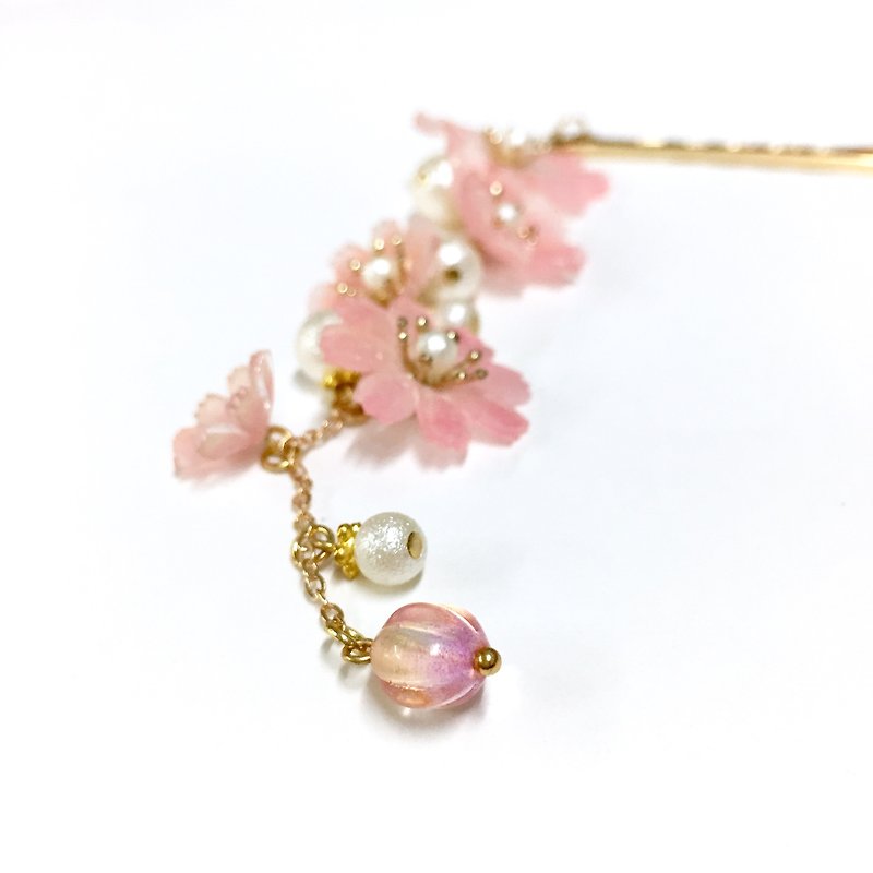 【Ruosang】【Song of Daisies】Little Daisies & Pearls. Handmade resin flower hairpin. Gentle hairpin/hairpin. Hair accessories. Suitable for girls with long/short hair - Hair Accessories - Glass Pink