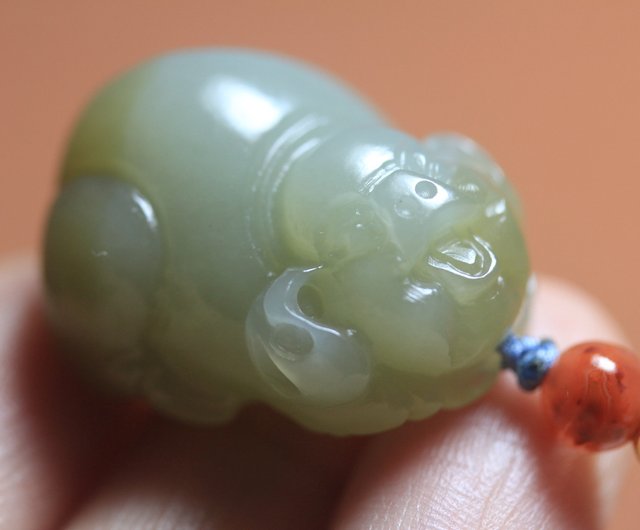 中国工芸 天然石翡翠風十二支ネックレス12点