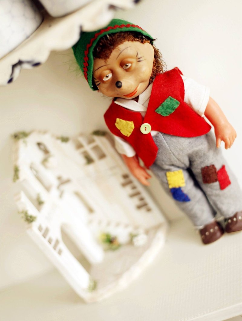 【おはようフェチ】VINTAGEドイツのおとぎ話。おじいちゃんハリネズミ - 人形・フィギュア - その他の素材 多色