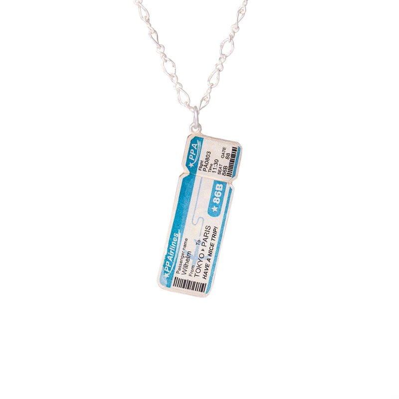 Flight Ticket - Necklaces - Other Metals Blue