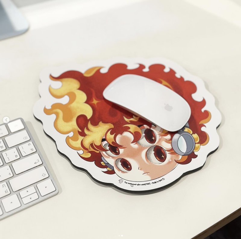 Knn.Five - Fire Boy Mouse Pad แผ่นรองเมาส์ - แผ่นรองเมาส์ - วัสดุอื่นๆ สีแดง