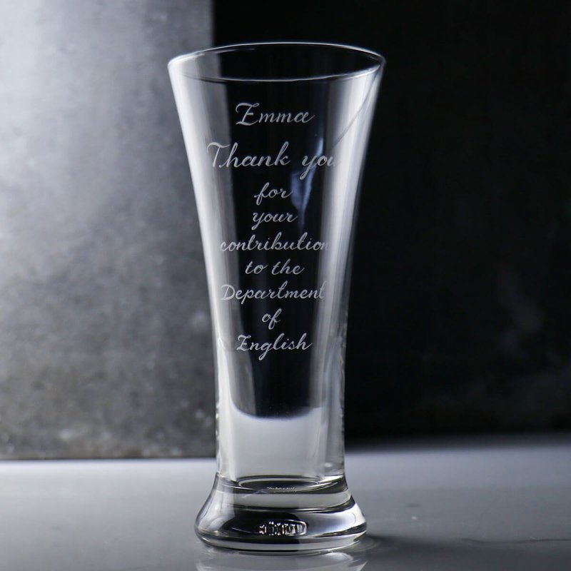 310cc [large opening suitable for booze] (multi-text version) pilsner mug - Bar Glasses & Drinkware - Glass Transparent