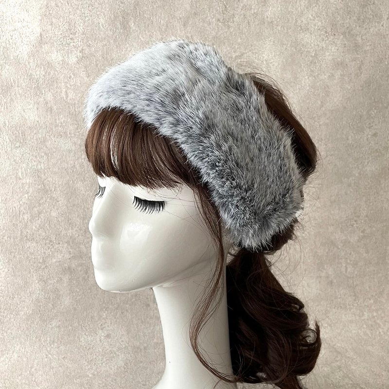 Adult eco fur hair band fox gray - Hair Accessories - Other Materials Gray