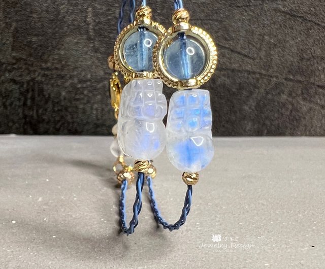 ムーンストーン 貔貅 スチールワイヤー ブレスレット 愛・人気・金運