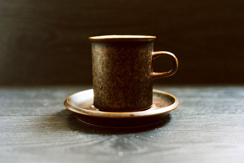 Arabia ー Ruska Series Antique Coffee Cup Set / Finnish - แก้วมัค/แก้วกาแฟ - วัสดุอื่นๆ สีนำ้ตาล