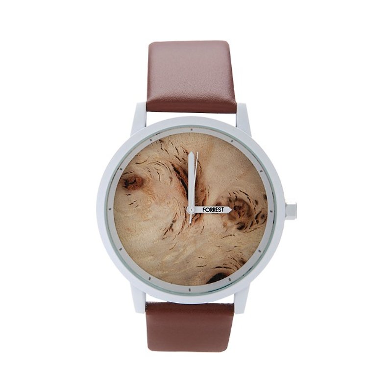 FORREST - [New] Brown Brown Wood Veneer (S) - นาฬิกาผู้หญิง - หนังแท้ สีนำ้ตาล
