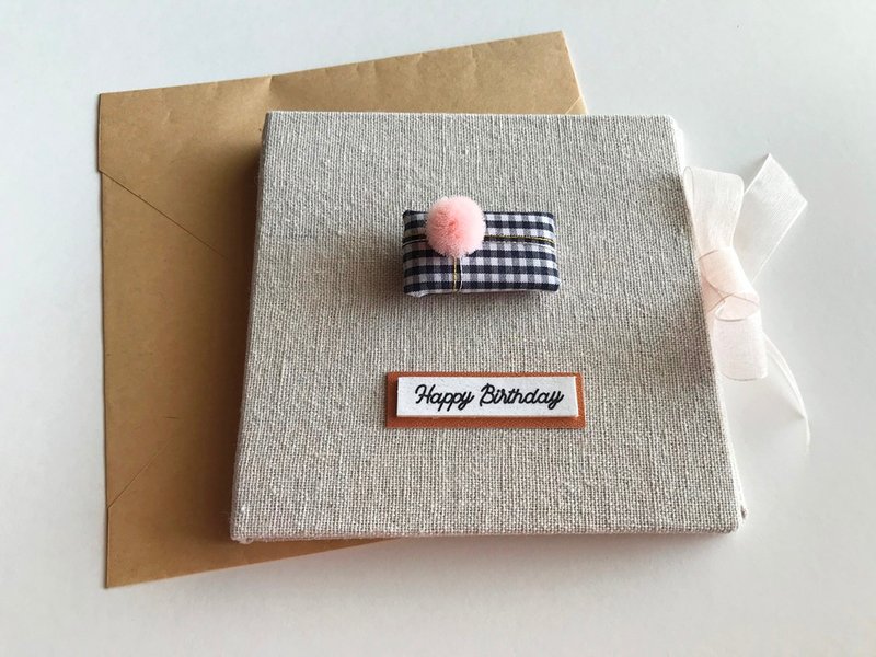 一個小禮物的祝福|手工卡片|生日卡|Handmade Birthday card/格子 - 卡片/明信片 - 其他材質 多色
