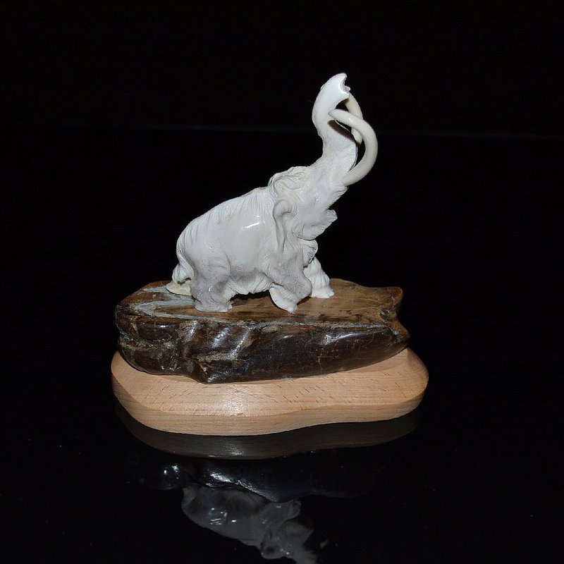 Whimsical Charm Mammoth Tooth Mini Statue White Figurine for Home Decoration - Other Furniture - Other Materials Brown