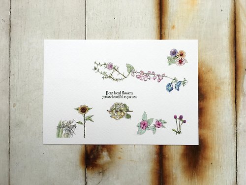 NGSP Negative Space Local flowers postcard - you are beautiful as you are