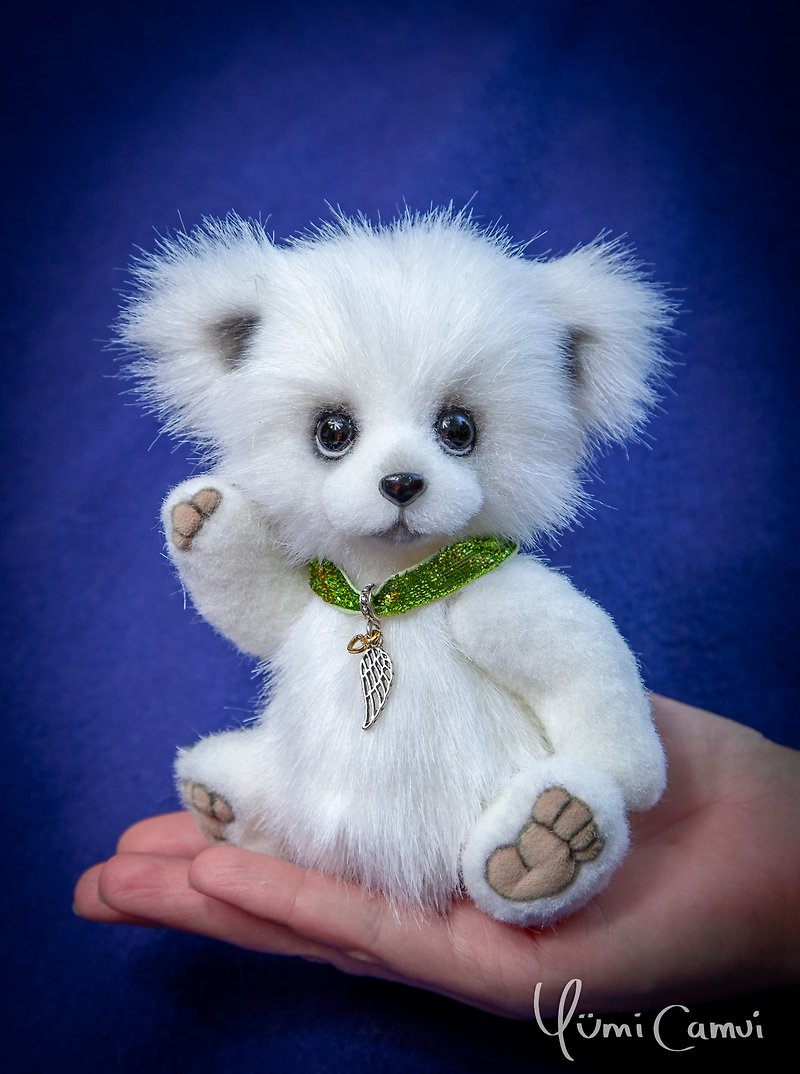 OOAK jointed kawaii Teddy Bear by Yumi Camui - Stuffed Dolls & Figurines - Other Materials White