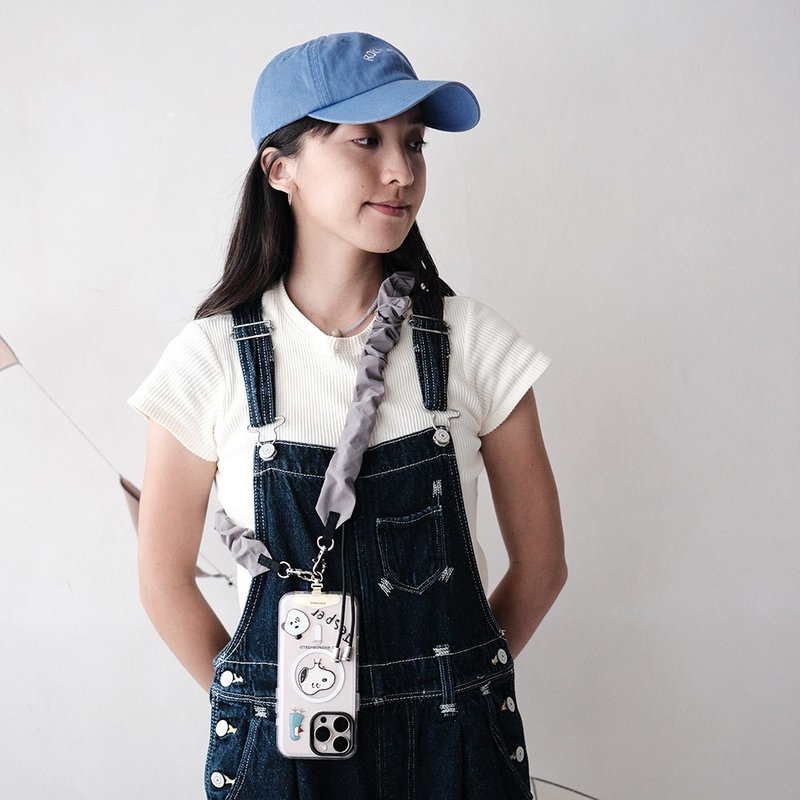 Jesper 澎皮卡荔貓包QQ繩 - 手機掛繩/背帶 - 棉．麻 灰色