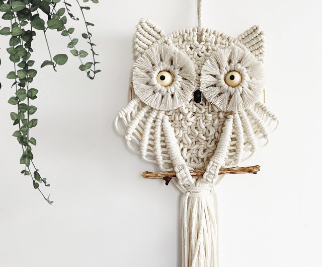 DIY Handmade Macrame Owl keychain