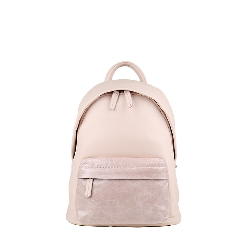 The last one [David] Leather Backpack-Powder Cream - Backpacks - Genuine Leather Pink
