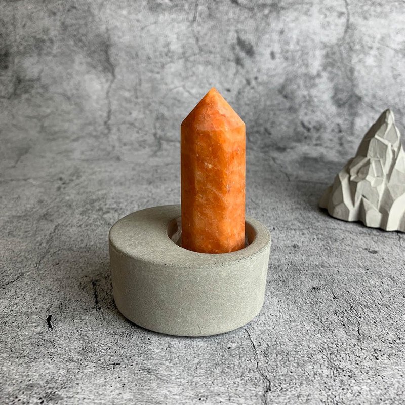 水晶柱- 太陽石  辦公室療癒微景觀 裝置擺飾 一物一圖 - 擺飾/家飾品 - 寶石 橘色