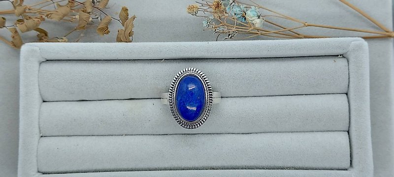 Natural lapis lazuli ring - S925 silver - แหวนทั่วไป - เครื่องเพชรพลอย สีน้ำเงิน