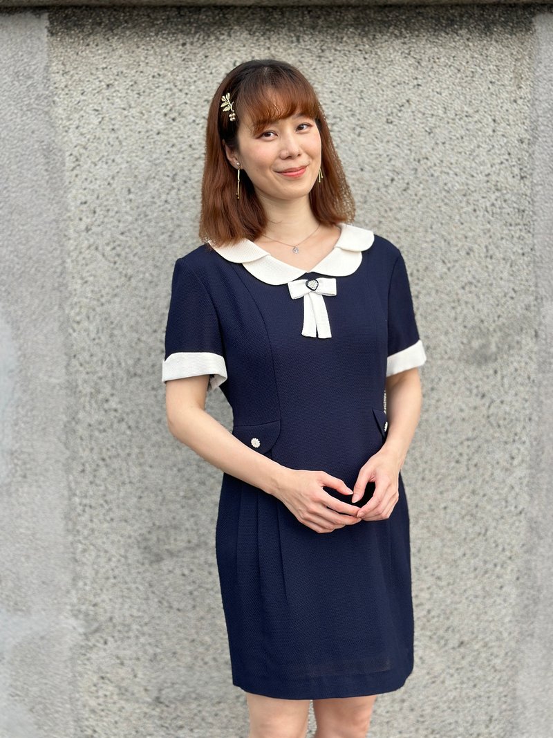 Classic black and white small fragrance short ocean - One Piece Dresses - Polyester Black