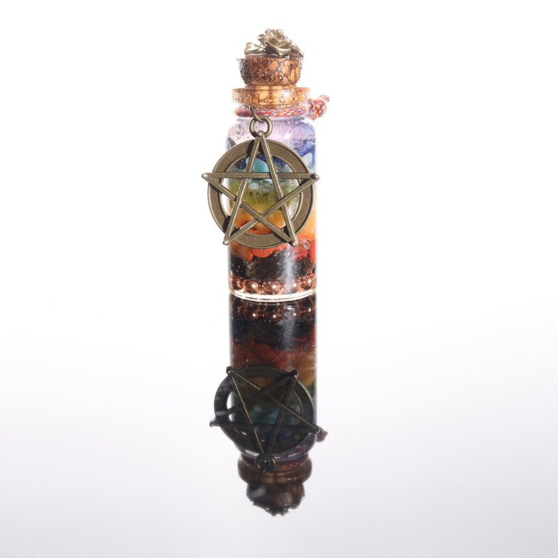 Customized gift_9 chakra witch bottle_healing thing_lucky thing - Items for Display - Crystal Multicolor