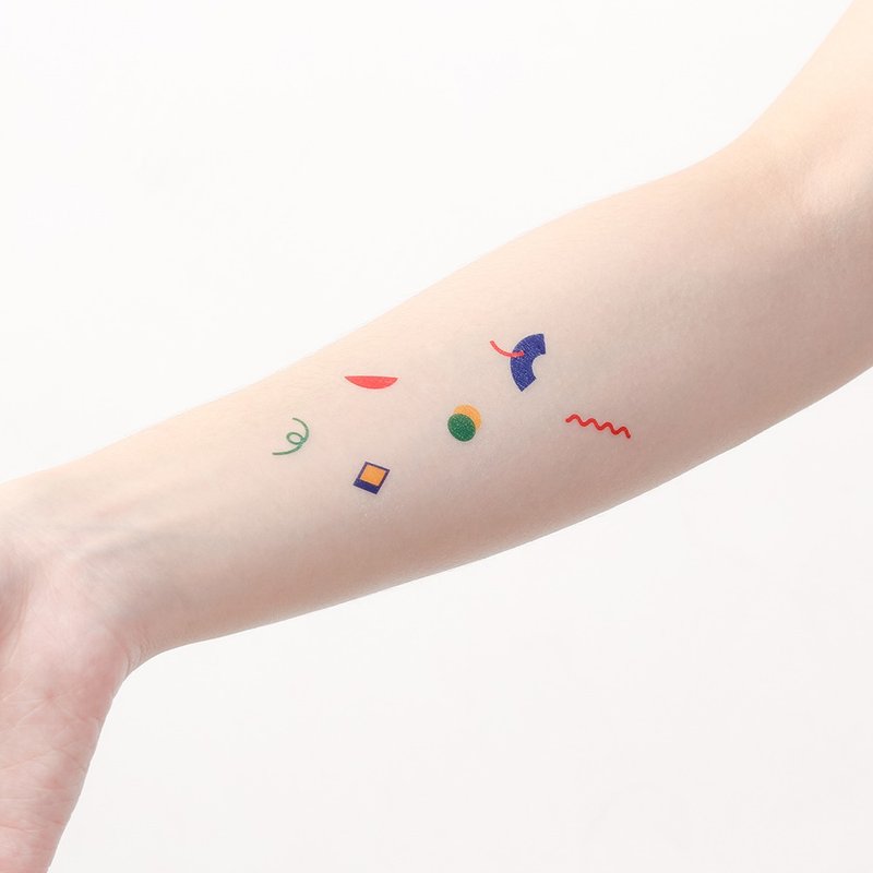 Surprise Tattoos - Geometry Temporary Tattoo Set - สติ๊กเกอร์แทททู - กระดาษ หลากหลายสี