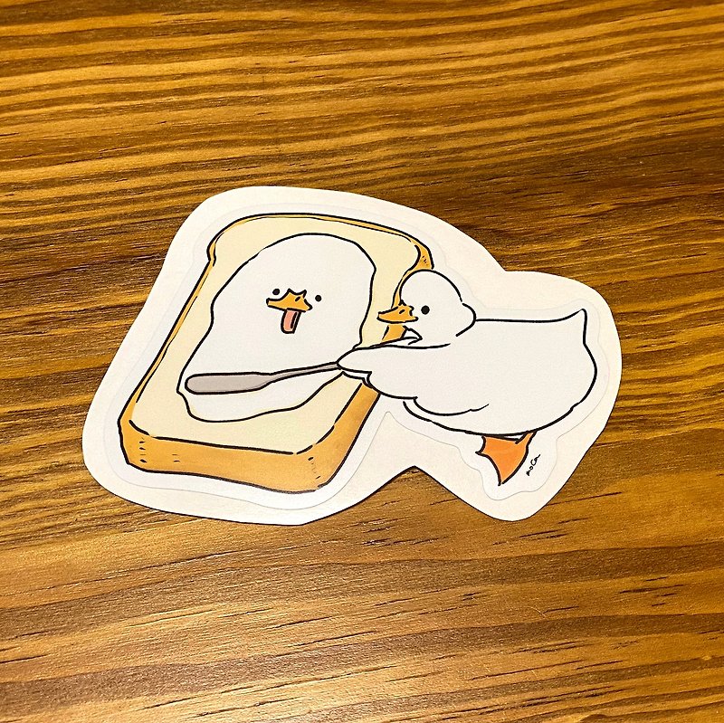 Duck cream toast water resistance sticker - สติกเกอร์ - วัสดุกันนำ้ 