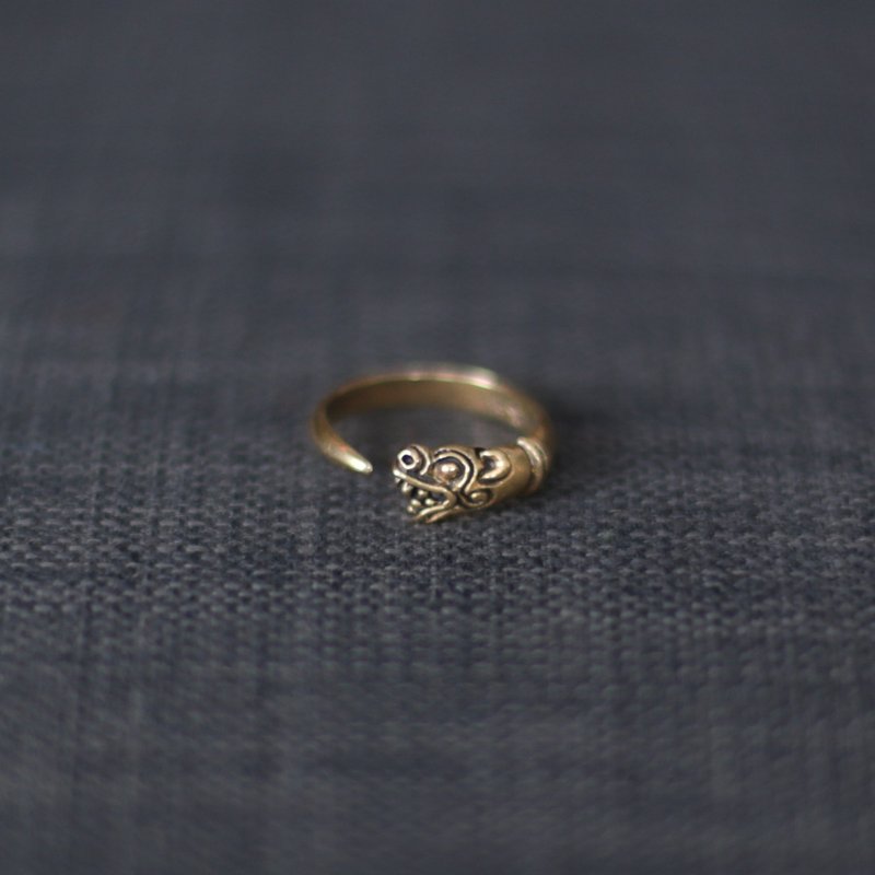 Wolf ring. Celtic jewelry. Viking Adjustable ring. Ancient replica. Tiny ring - 戒指 - 其他金屬 橘色