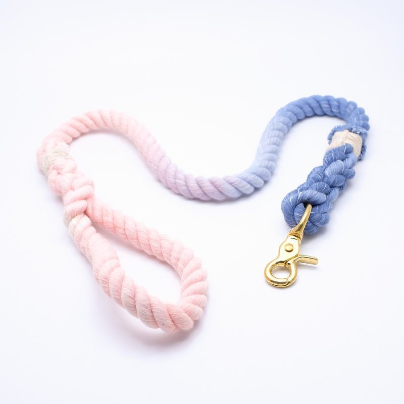 COTTON DOG LEASHES - BLUE/PINK - Collars & Leashes - Cotton & Hemp Multicolor