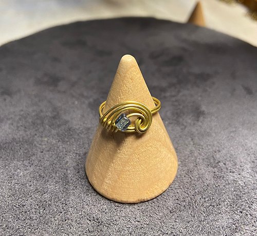 柒家手做飾品 黃銅 螺旋珠珠戒指
