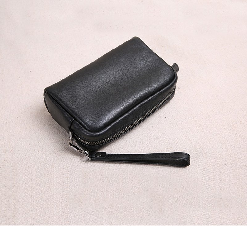 牛皮日常皮夾 男軟皮錢包 手機包 - 錢包/皮夾/長短夾 - 真皮 咖啡色