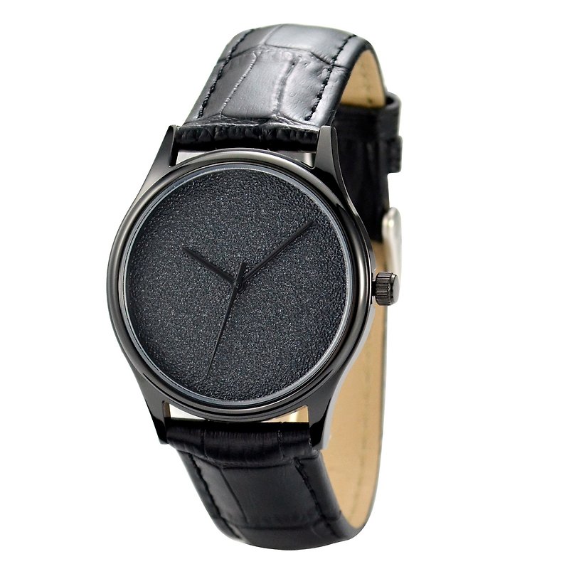 凹凸つや消し時計（粗粒）ユニセックスデザインユニセックス全世界送料無料 - 腕時計 ユニセックス - ステンレススチール ブラック