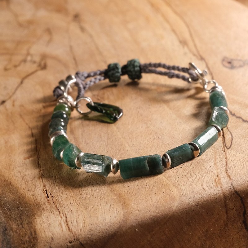 [Made by Koiwa] Su Sheng-Green Tourmaline (Green Stone) Three-Type Bracelet - สร้อยข้อมือ - วัสดุอื่นๆ 