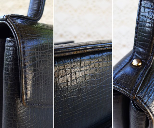 UNGARO ネイビー レザー ミニバック UNGARO navy leather clutch bag | NOIR ONLINE