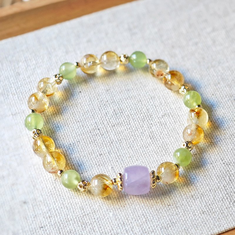 Lucky Citrine Bracelet Gift Christmas Birthday Customized Handmade Accessories - สร้อยข้อมือ - คริสตัล สีเหลือง