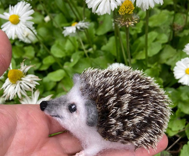 Needle Felted Hedgehog with Daisy