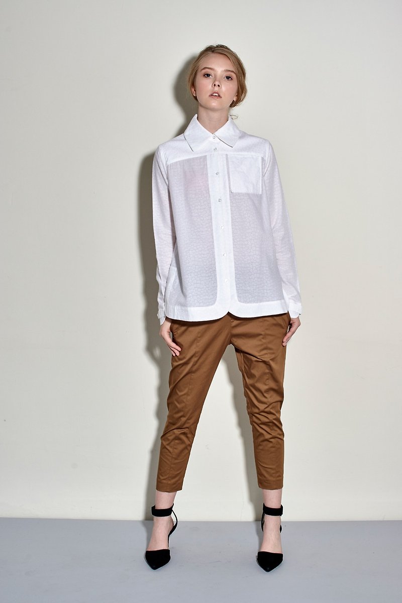 Khaki triangle cut nine pants - Women's Pants - Cotton & Hemp Brown