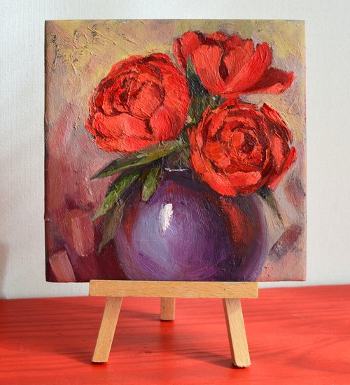 絵画 油絵　牡丹 牡丹 絵画買取・販売の小竹美術