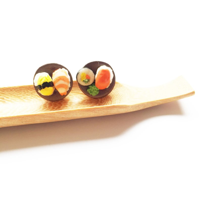 Earrings, including sushi - 耳環/耳夾/耳骨夾 - 紙 多色