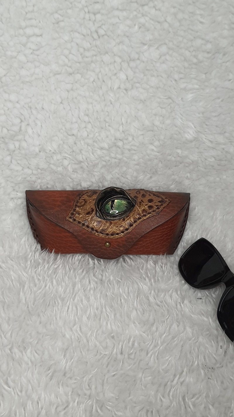 leather glasses case,spectacle-case,dragon eye,birthday gift,glasses protection - 眼鏡盒/眼鏡布 - 真皮 多色