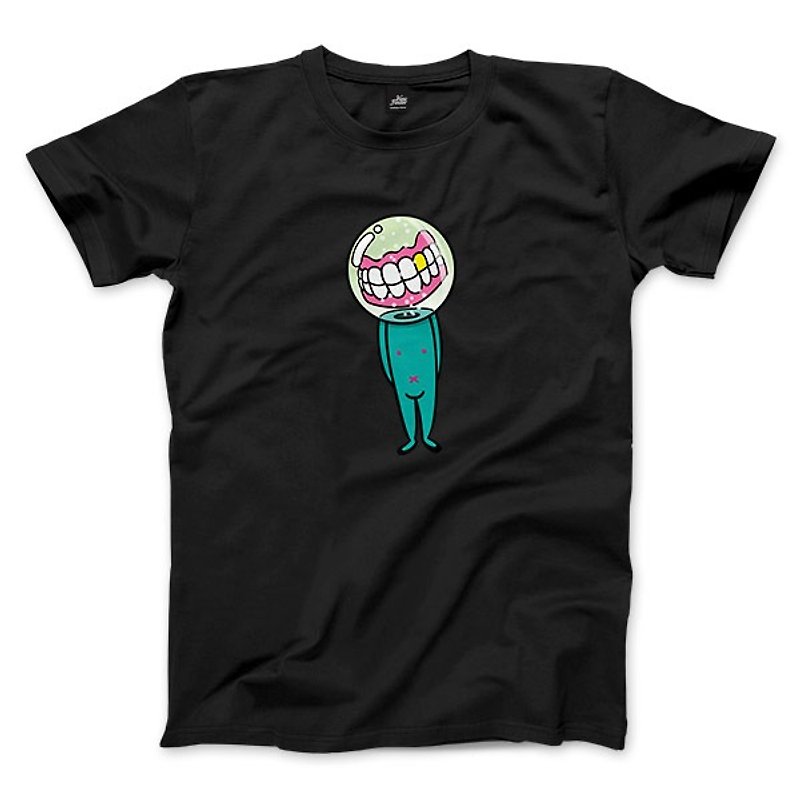 Space Denture-Black-Unisex T-shirt - เสื้อยืดผู้ชาย - ผ้าฝ้าย/ผ้าลินิน สีดำ