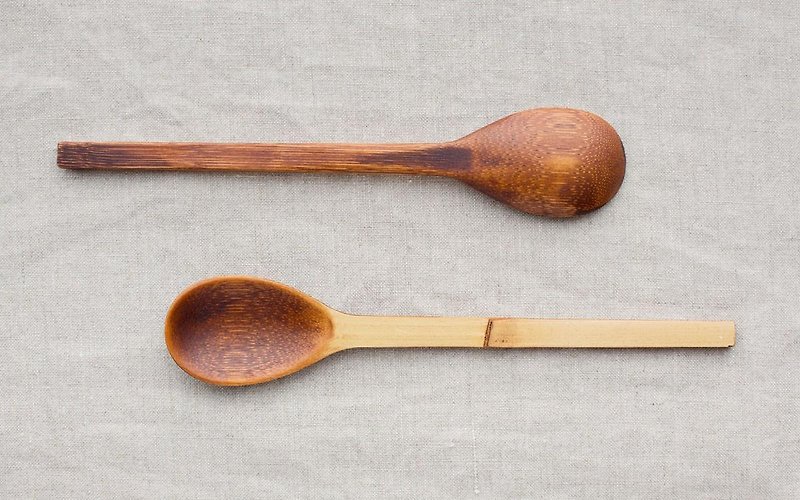 Bamboo spoon wiping lacquer raw lacquer (brown) - Chopsticks - Wood Brown