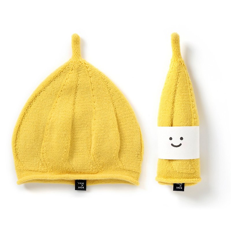 かわいい小さな。カシミアキャップ/エレガントな黄色/子モデル - 帽子 - ウール イエロー