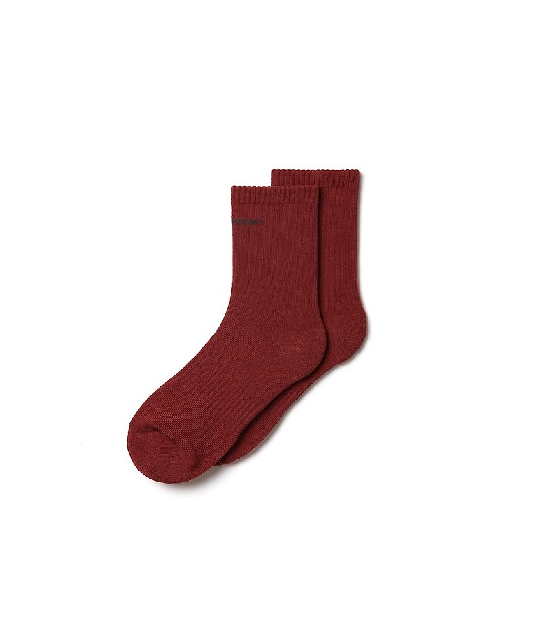 派紅 - Essential 中筒休閒襪 - 襪子 - 棉．麻 紅色