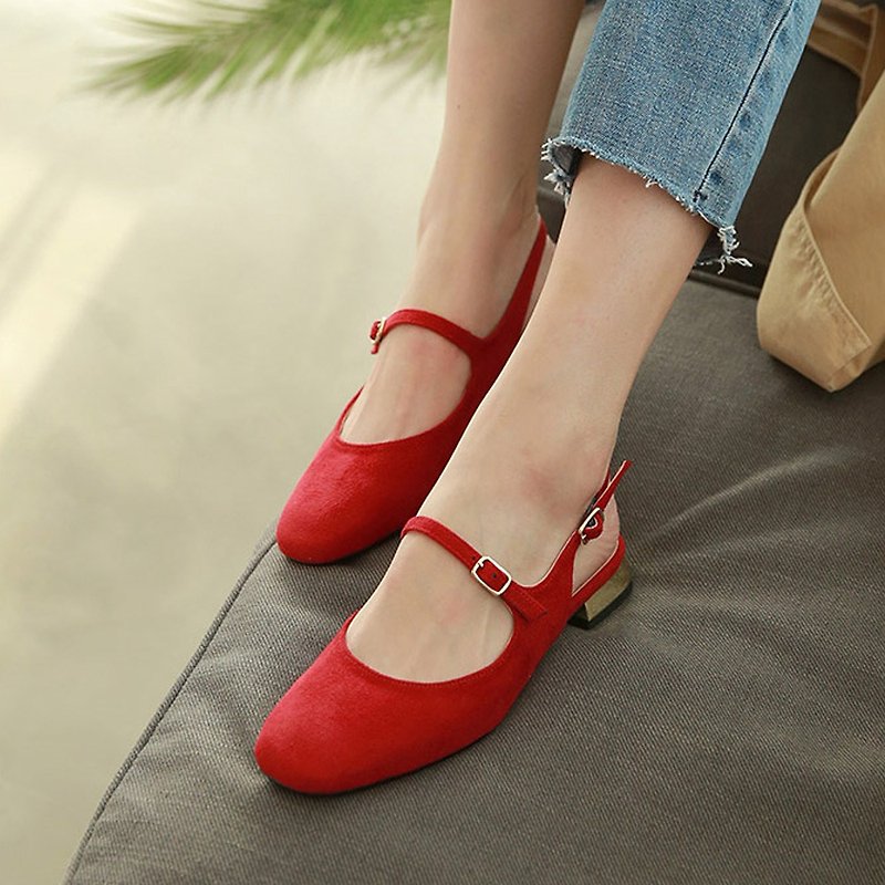 PRE-ORDER-MACMOC Chacha  (RED) FLAT SHOES - รองเท้าบัลเลต์ - หนังเทียม 
