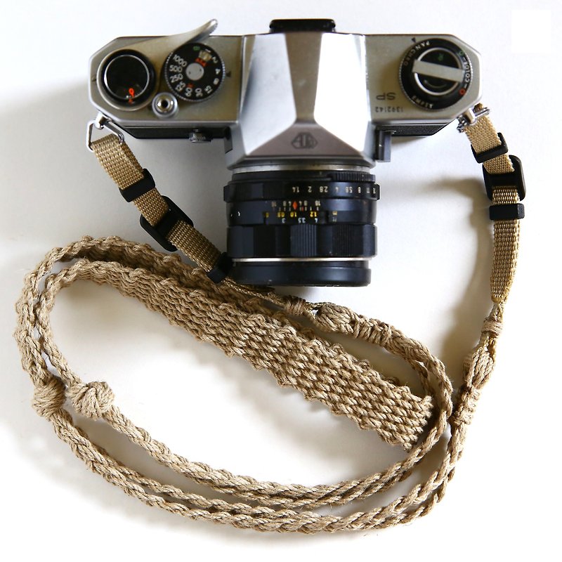 Linen hemp camera strap A / belt - ขาตั้งกล้อง - ผ้าฝ้าย/ผ้าลินิน สีกากี