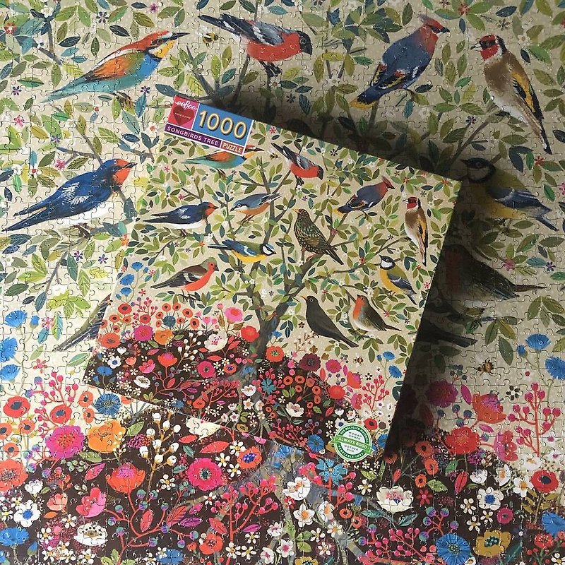 eeBoo 1000 piece puzzle-Songbirds Tree 1000 piece puzzle - เกมปริศนา - กระดาษ สีกากี