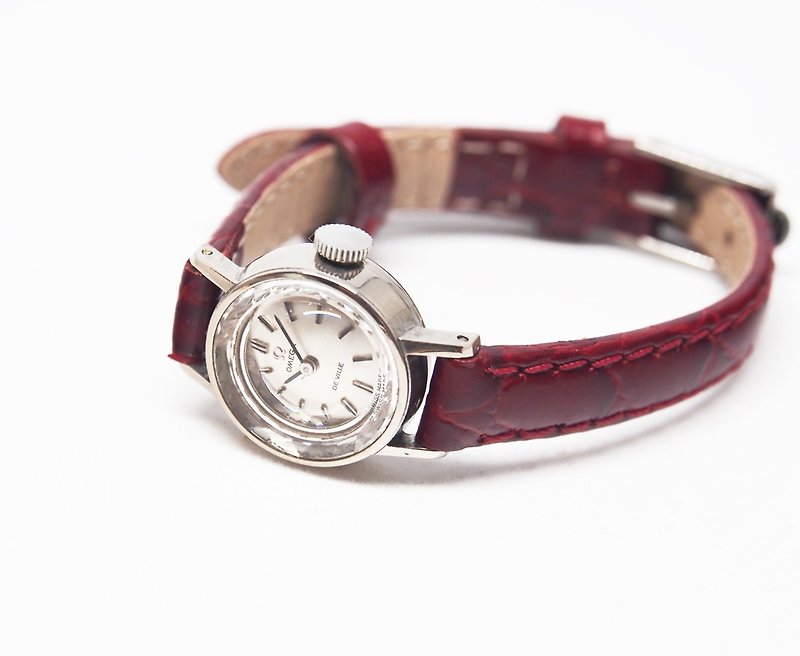 1970s Vintage OMEGA 正18K白Ｋ金 機械錶 511227 - 女錶 - 其他金屬 紅色