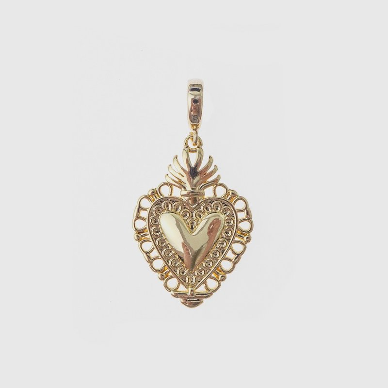 Pendant | Antique Sacred Heart - Necklaces - Other Materials Gold