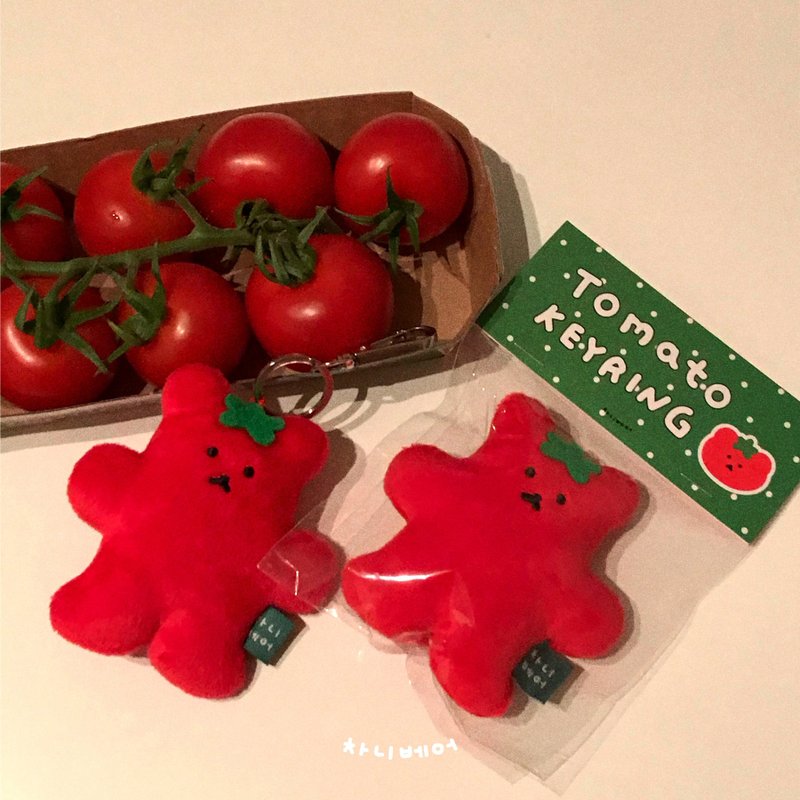 Tomato Chanibear Keyring - 公仔/玩偶 - 其他人造纖維 紅色